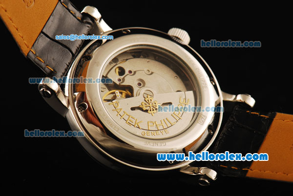 Patek Philippe Calatrava Automatic with Beige Dial and Black Leather Strap - Click Image to Close